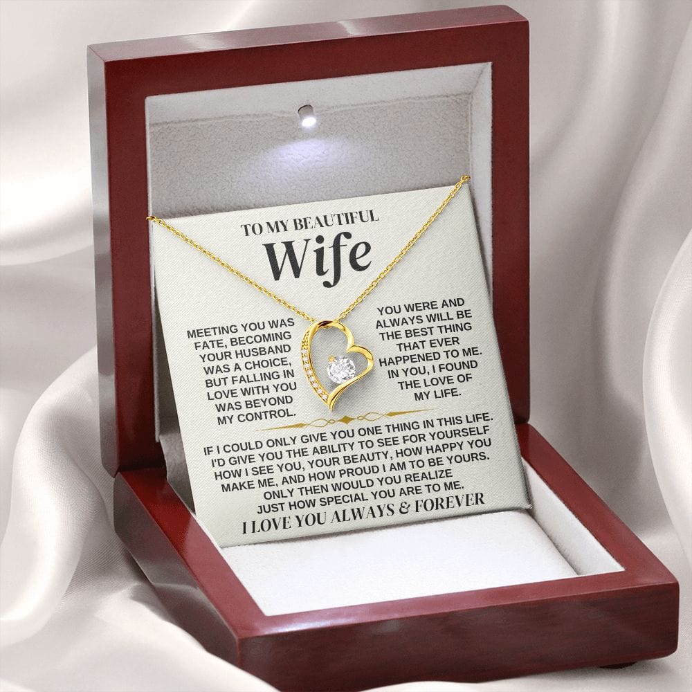 To My Beautiful Wife - Forever Love Necklace Gift Set - SS323