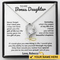 To My Bonus Daughter Forever Love pendant gift set with keepsake message card
