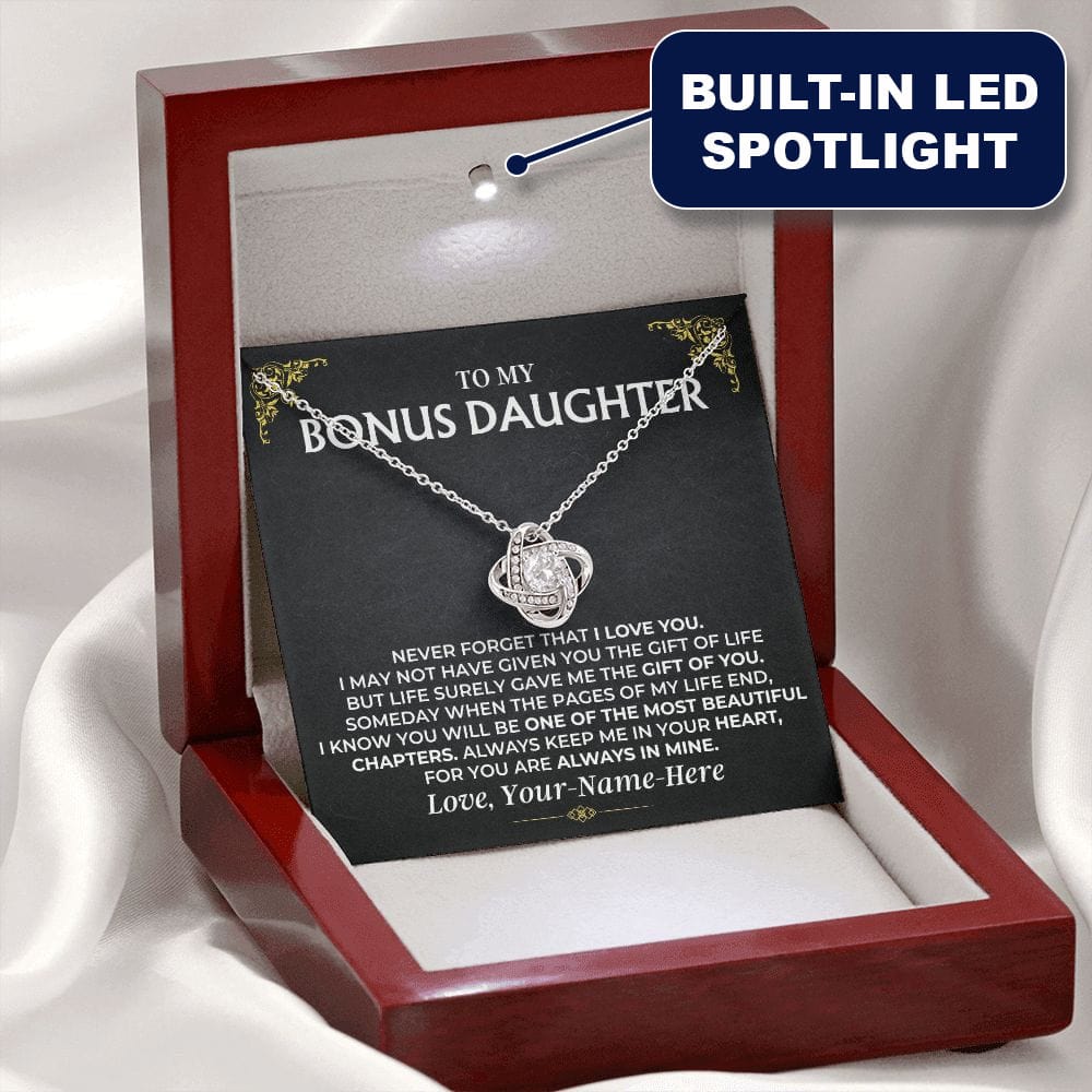 Bonus Daughter gift set in mahogany style luxury box with LED light