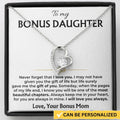To My Bonus Daughter Forever Love necklace gift set with keepsake message card