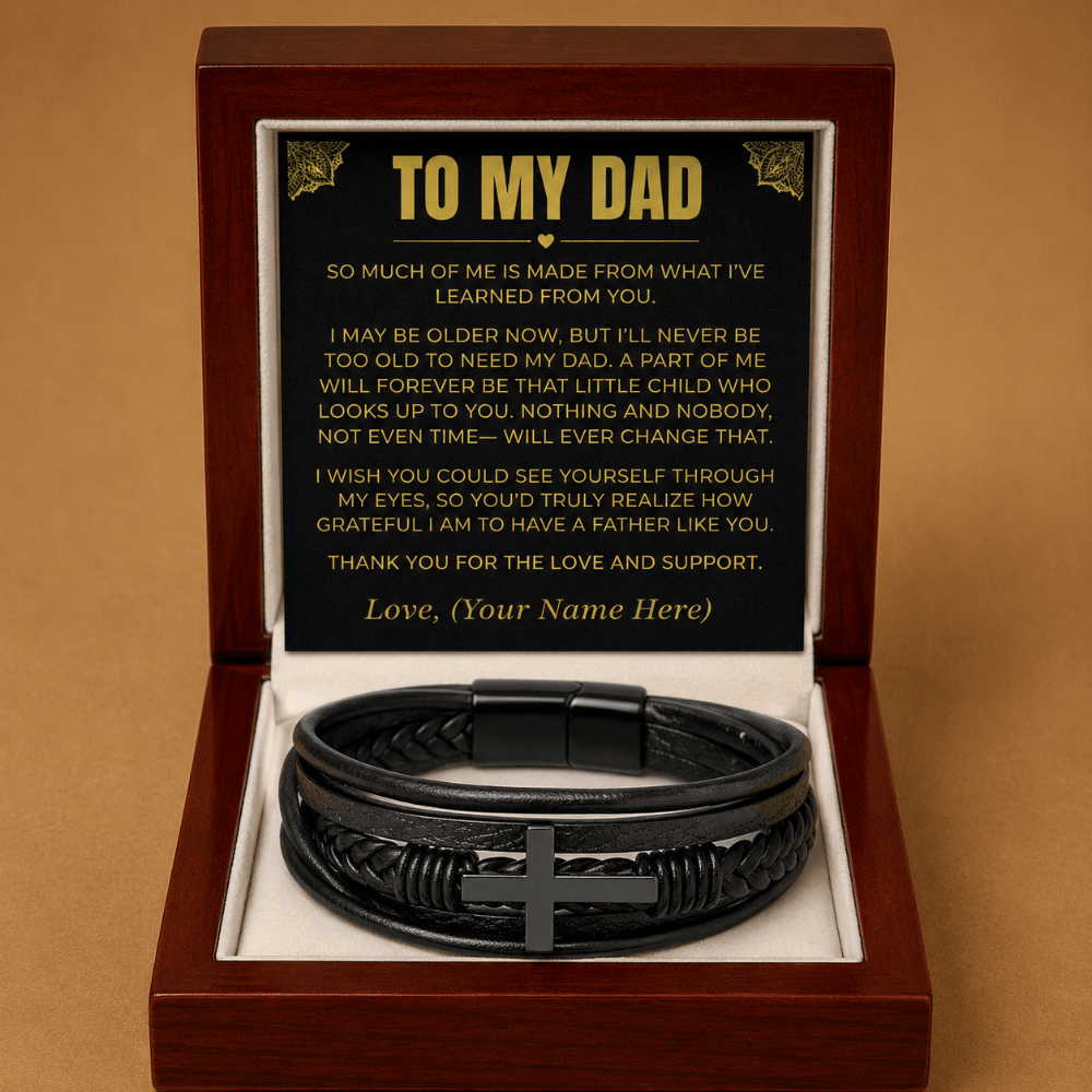 To My Dad - I Love & Appreciate You - Cross Braided Bracelet - Gift Set - SS618