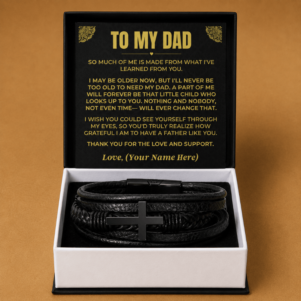 To My Dad - I Love & Appreciate You - Cross Braided Bracelet - Gift Set - SS618