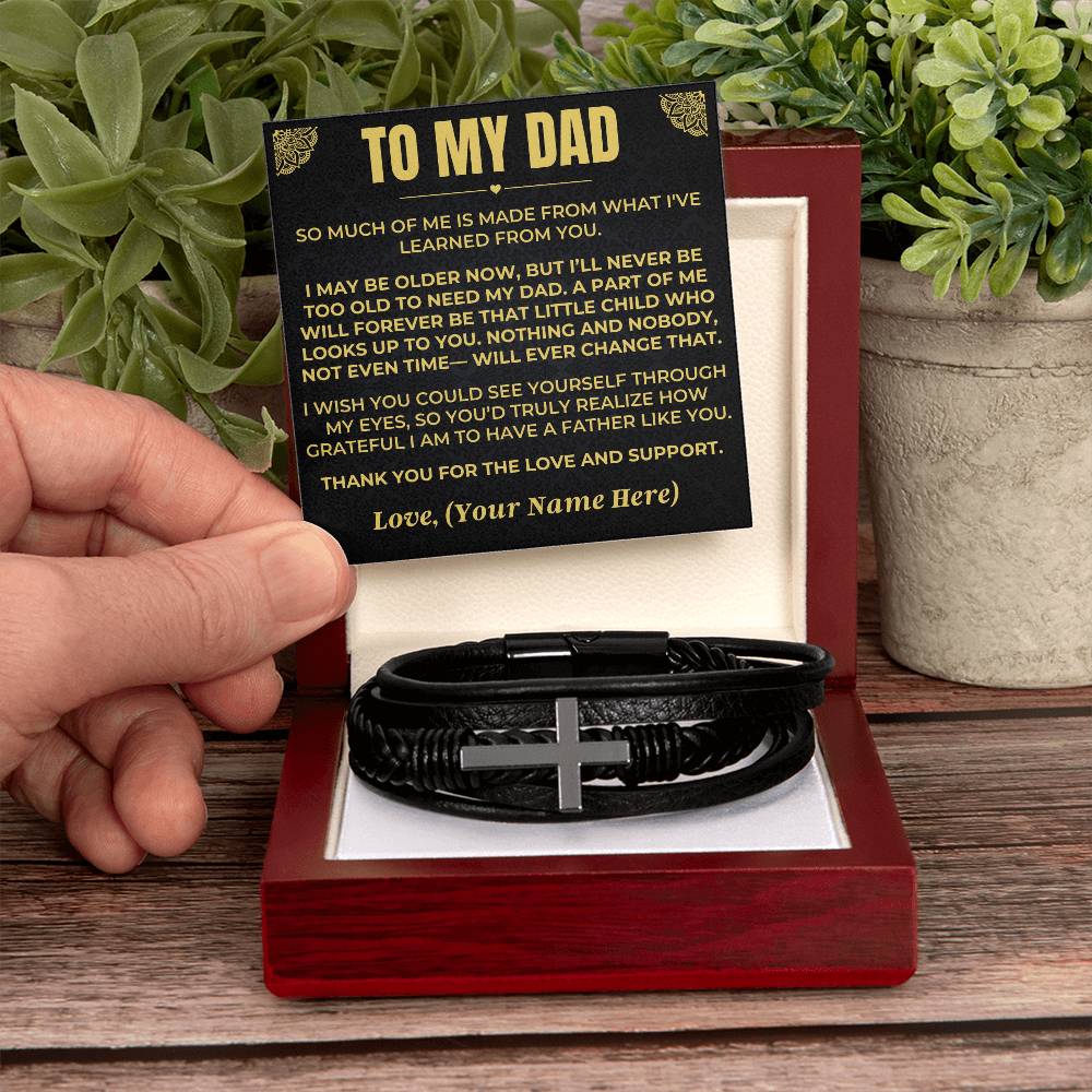 To My Dad - I Love & Appreciate You - Cross Braided Bracelet - Gift Set - SS618