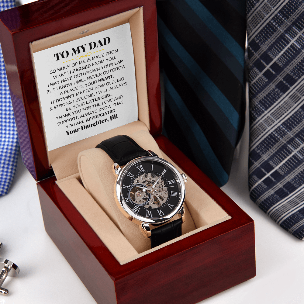To My Dad - Premium Automatic Openwork Watch - Gift Set - SS214D