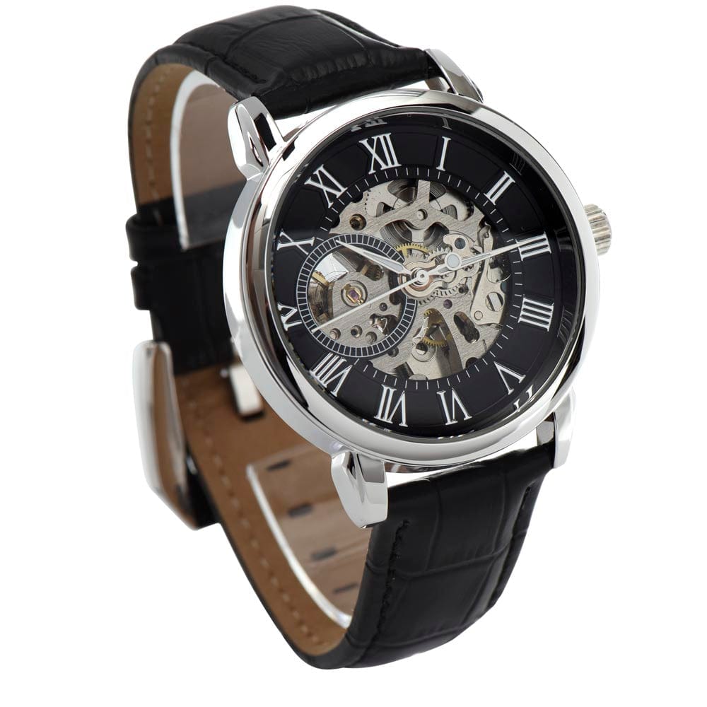 To My Dad - Premium Automatic Openwork Watch - Gift Set - SS214D