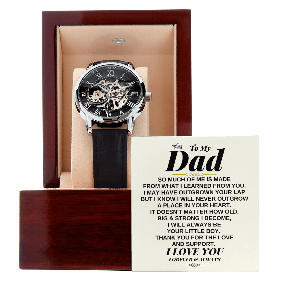 To My Dad - Premium Automatic Openwork Watch - Gift Set - SS245