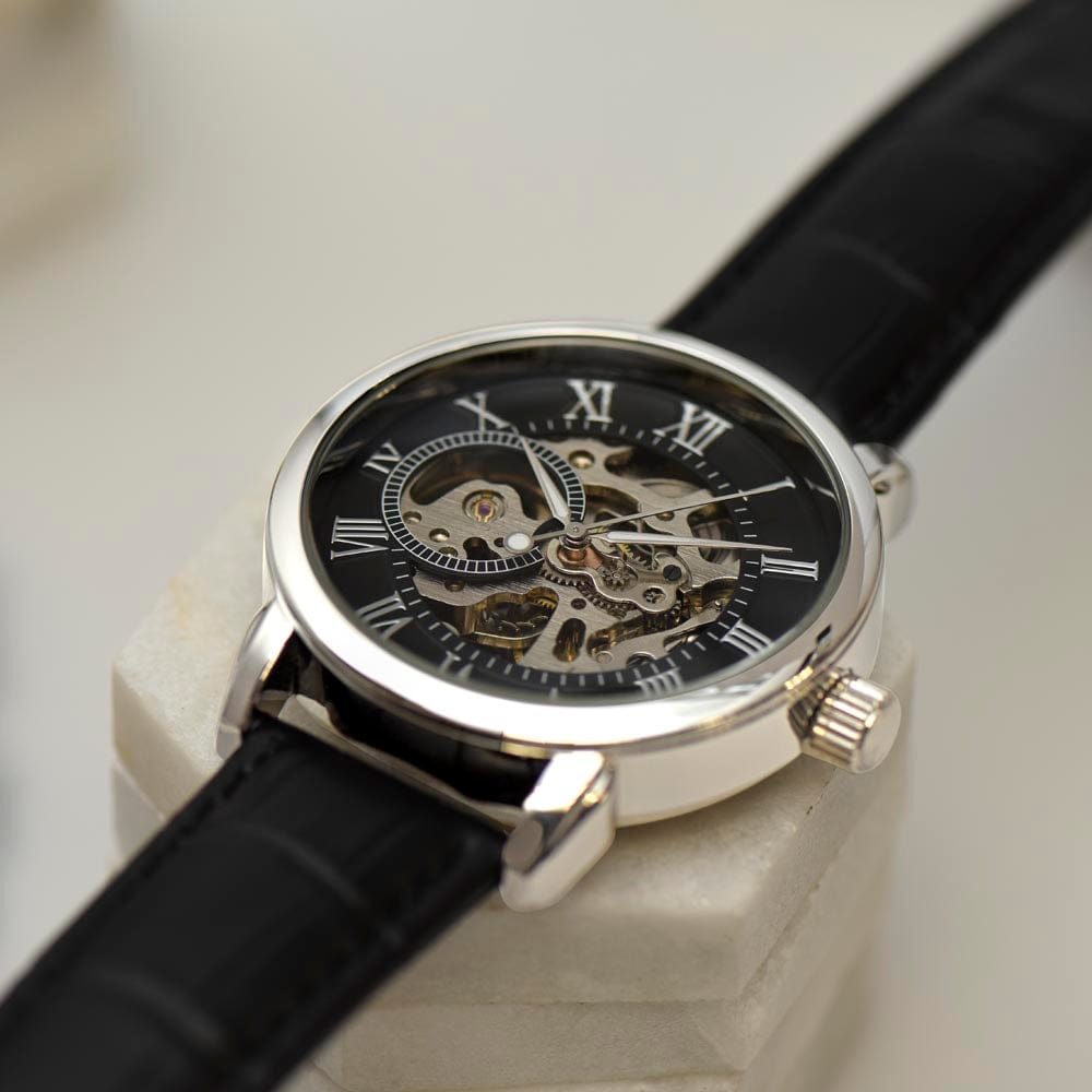 To My Dad - Premium Automatic Openwork Watch - Gift Set - SS245