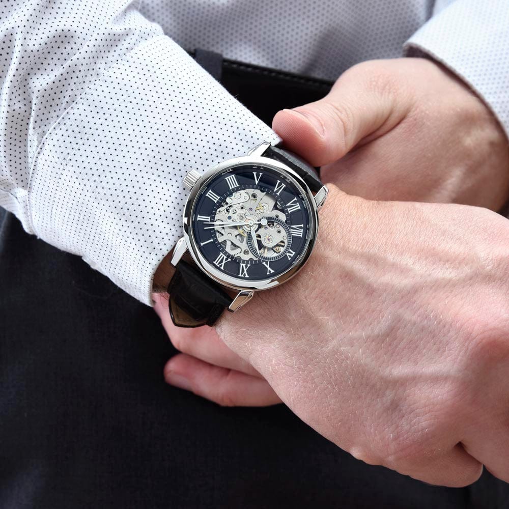 To My Dad - Premium Automatic Openwork Watch - Gift Set - SS245
