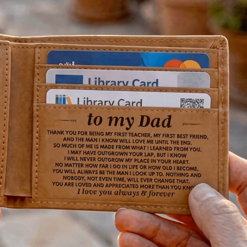 To My Dad - You Are Loved & Appreciated - Engraved Premium Bi-fold Leather Wallet Gift - SS627