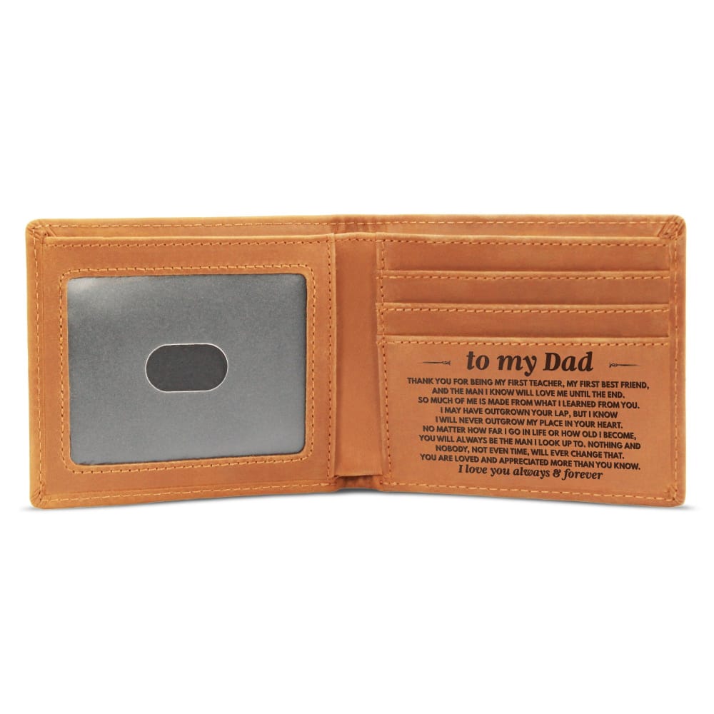 To My Dad - You Are Loved & Appreciated - Engraved Premium Bi-fold Leather Wallet Gift - SS627