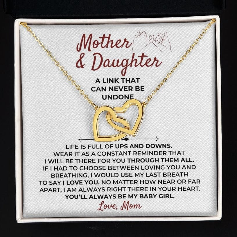 To My Daughter - Love, Mom - Beautiful Linked Hearts Gift Set - SS398