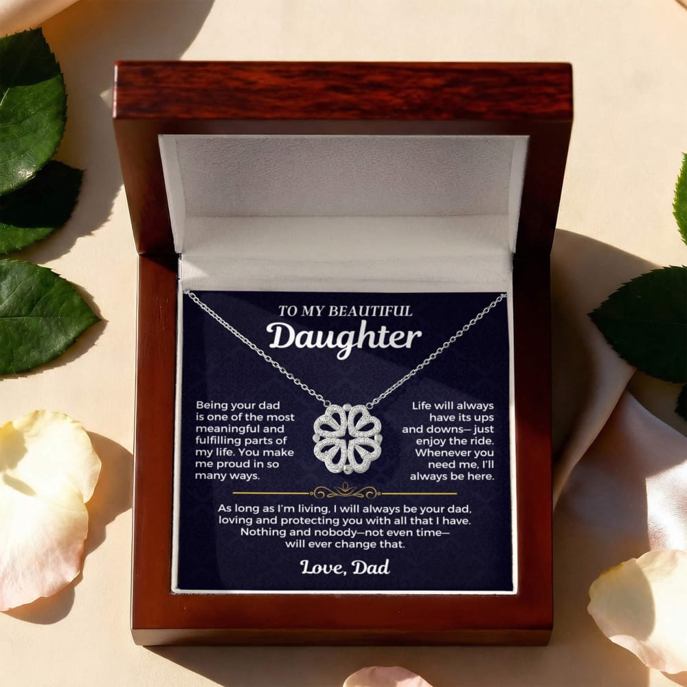 To My Daughter - Being Your Dad - Magnetic Hearts Necklace Gift Set - SS619