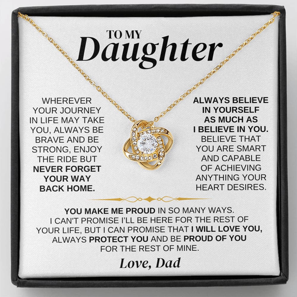 To My Daughter - Dad - Love Knot Necklace Gift Set - SS318V4