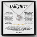 To My Daughter - Dad - Love Knot Necklace Gift Set - SS318V4