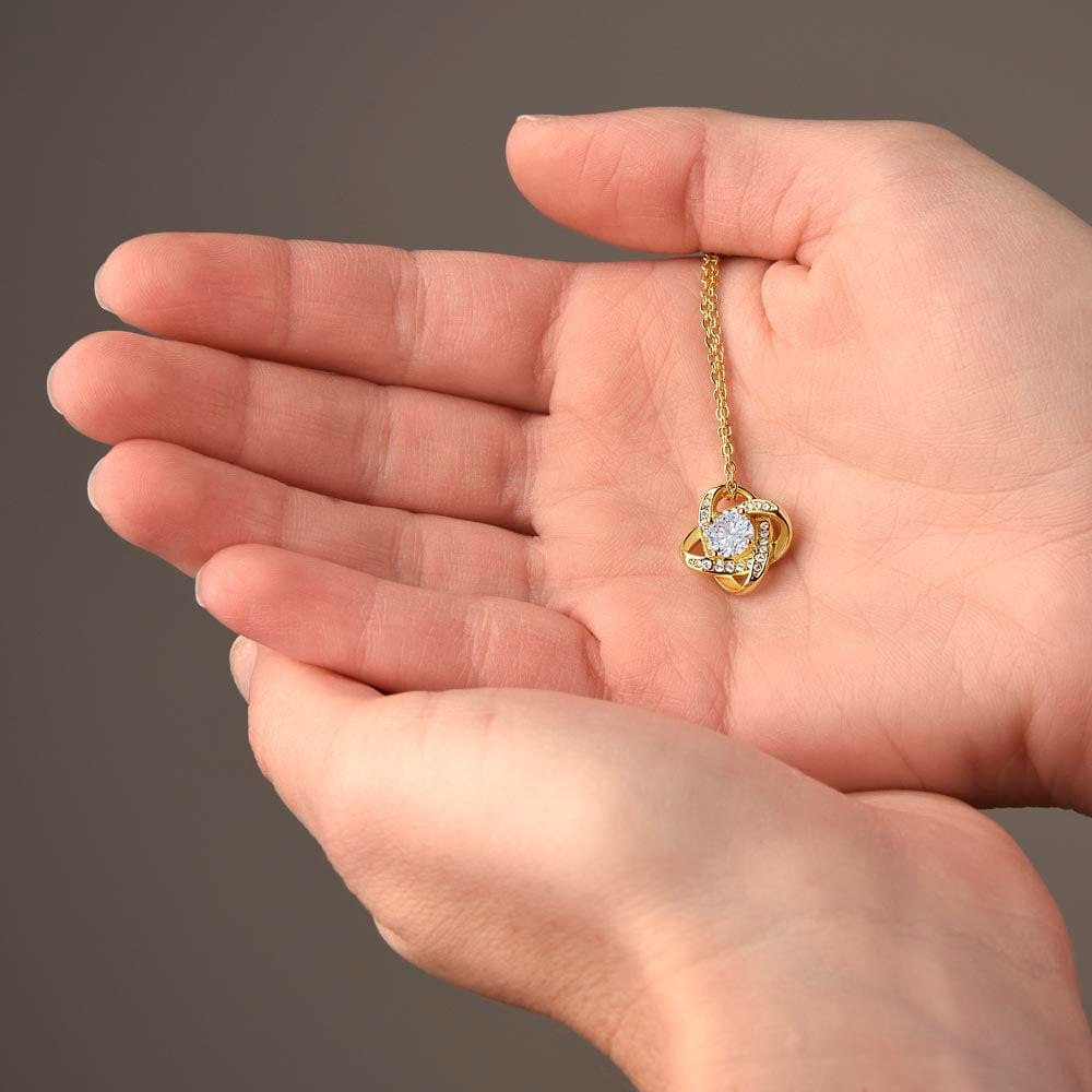 To My Daughter - Dad - Love Knot Necklace Gift Set - SS318V4