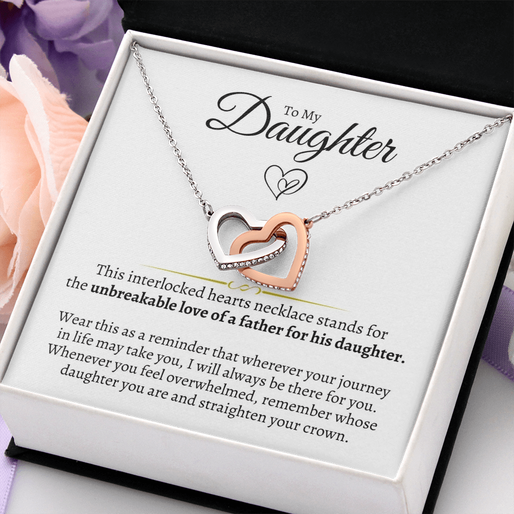 To My Daughter - From Dad - Interlocked Hearts Gift Set - SS103