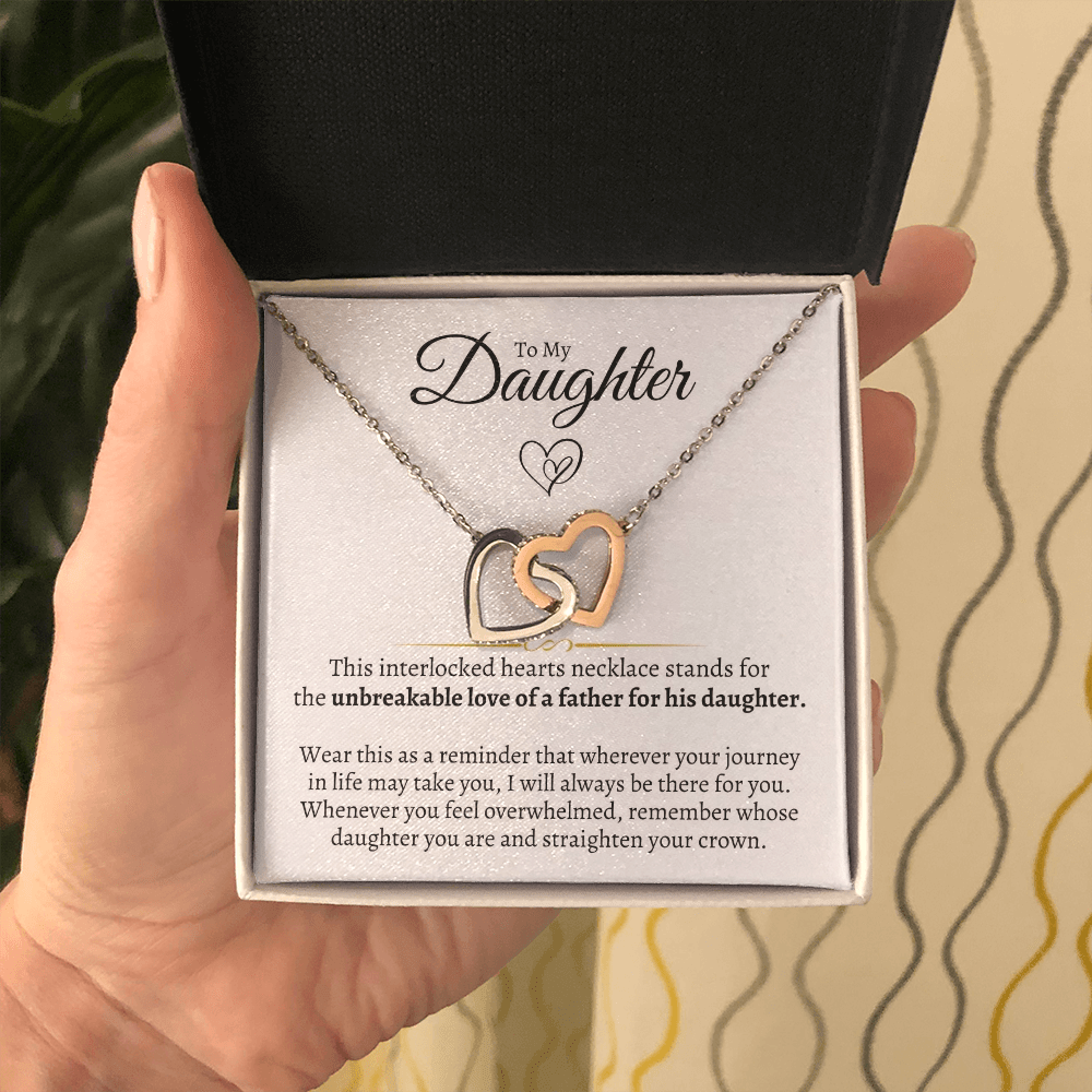 To My Daughter - From Dad - Interlocked Hearts Gift Set - SS103