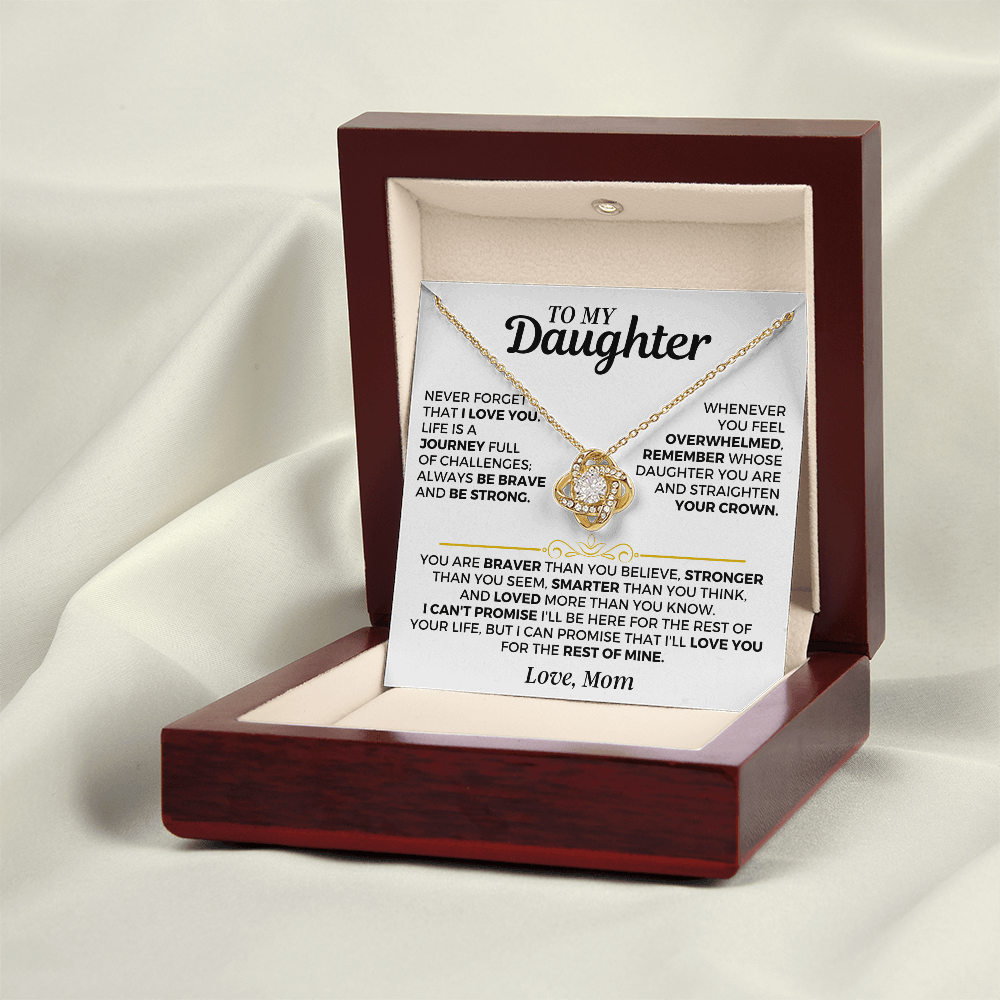 To My Daughter - From Mom - Love Knot Necklace Gift Set - SS557