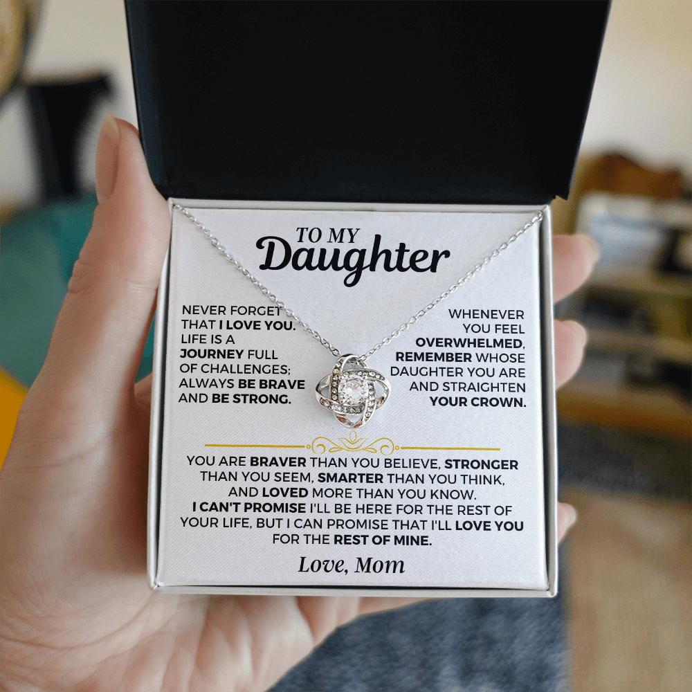 To My Daughter - From Mom - Love Knot Necklace Gift Set - SS557