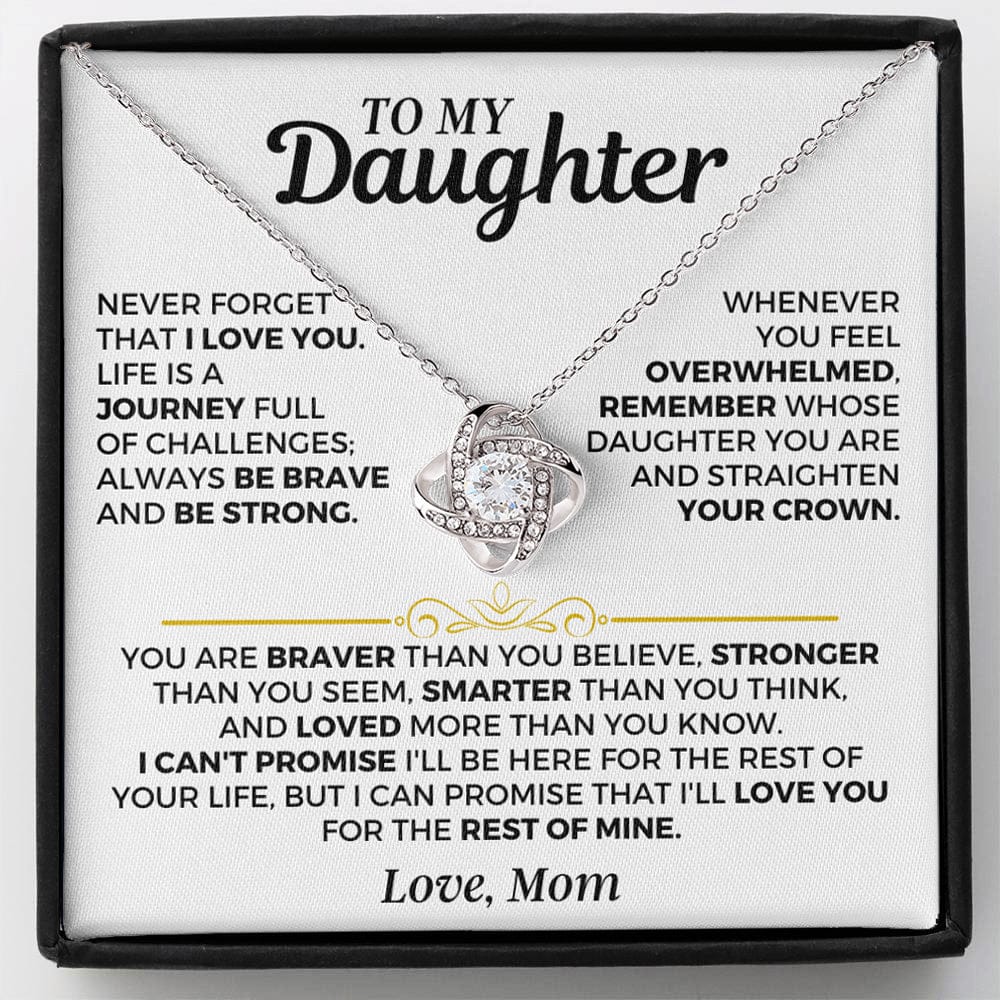 To My Daughter - From Mom - Love Knot Necklace Gift Set - SS557