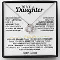 To My Daughter - From Mom - Love Knot Necklace Gift Set - SS557