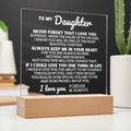 To My Daughter - "I Love You Forever" - Acrylic Lamp ❤️ - AC44D