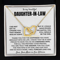 Daughter-in-law linked hearts necklace with keepsake message card