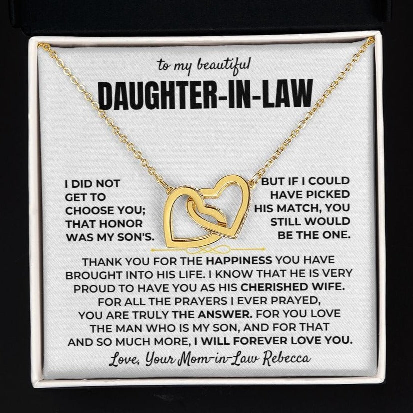 To My Daughter-In-Law - Beautiful Linked Hearts Gift Set - SS400