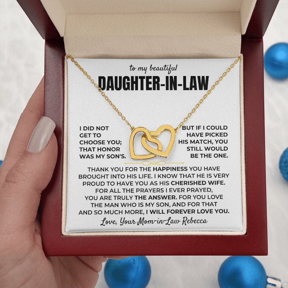 Keepsake message card for a daughter-in-law