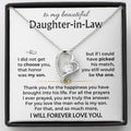 Daughter-in-law Forever Love heart necklace with keepsake message card