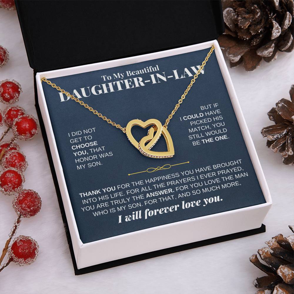 Keepsake message card thanking a daughter-in-law