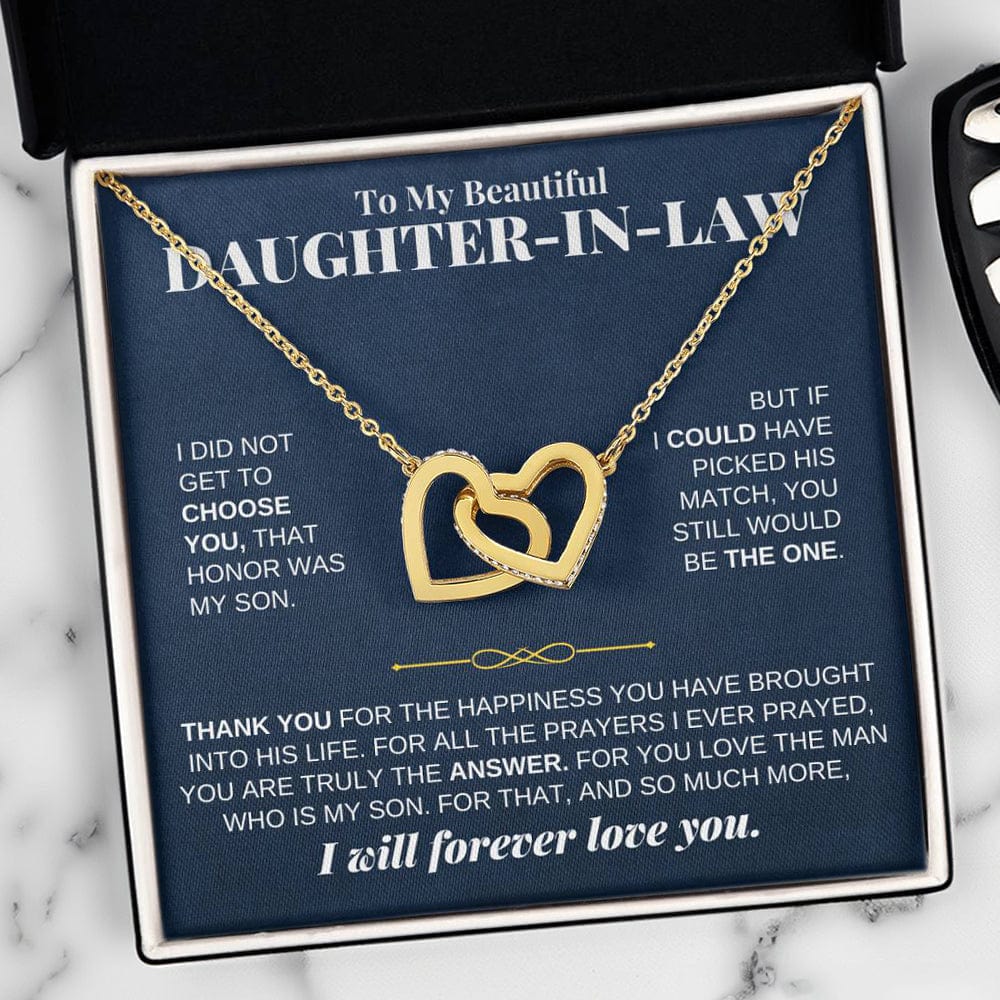 Thank you for loving my son daughter-in-law necklace with keepsake message card