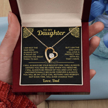 To My Daughter Necklace Gift Set From Dad – Love Dad Message Card