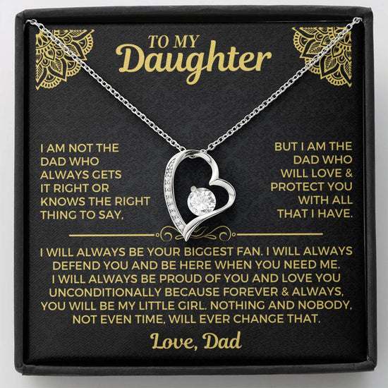 To My Daughter Necklace Gift Set From Dad – Love Dad Message Card