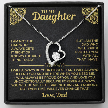 To My Daughter Necklace Gift Set From Dad – Love Dad Message Card