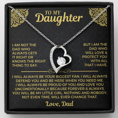 To My Daughter Necklace Gift Set From Dad – Love Dad Message Card