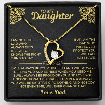 To My Daughter Necklace Gift Set From Dad – Love Dad Message Card