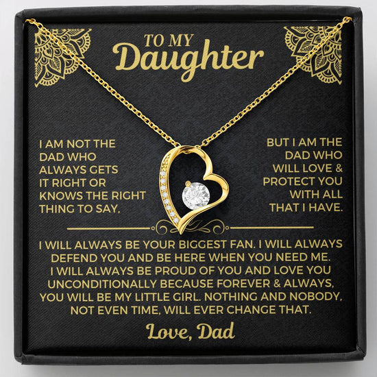To My Daughter Necklace Gift Set From Dad – Love Dad Message Card