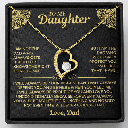 To My Daughter Necklace Gift Set From Dad – Love Dad Message Card