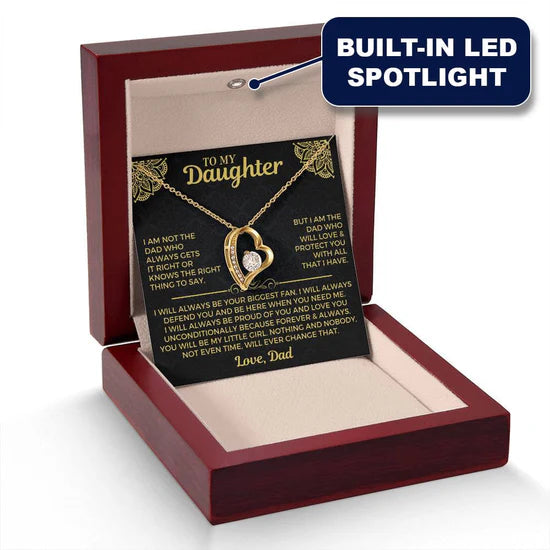 To My Daughter Necklace Gift Set From Dad – Love Dad Message Card