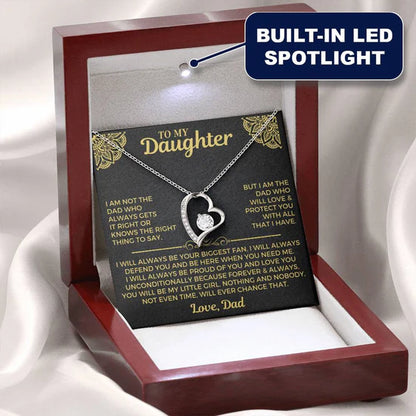 To My Daughter Necklace Gift Set From Dad – Love Dad Message Card