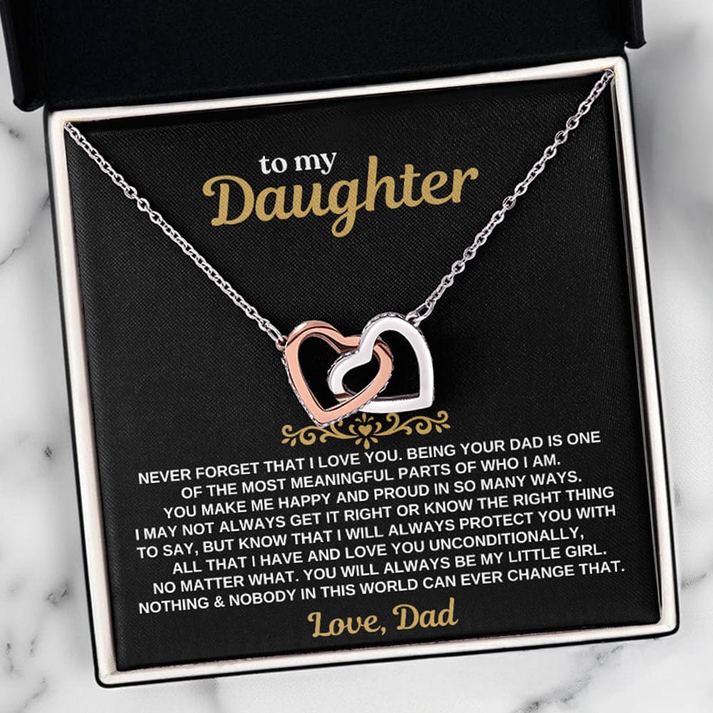 To My Daughter - Love Dad - Forever Linked Hearts - Gift Set - SS630