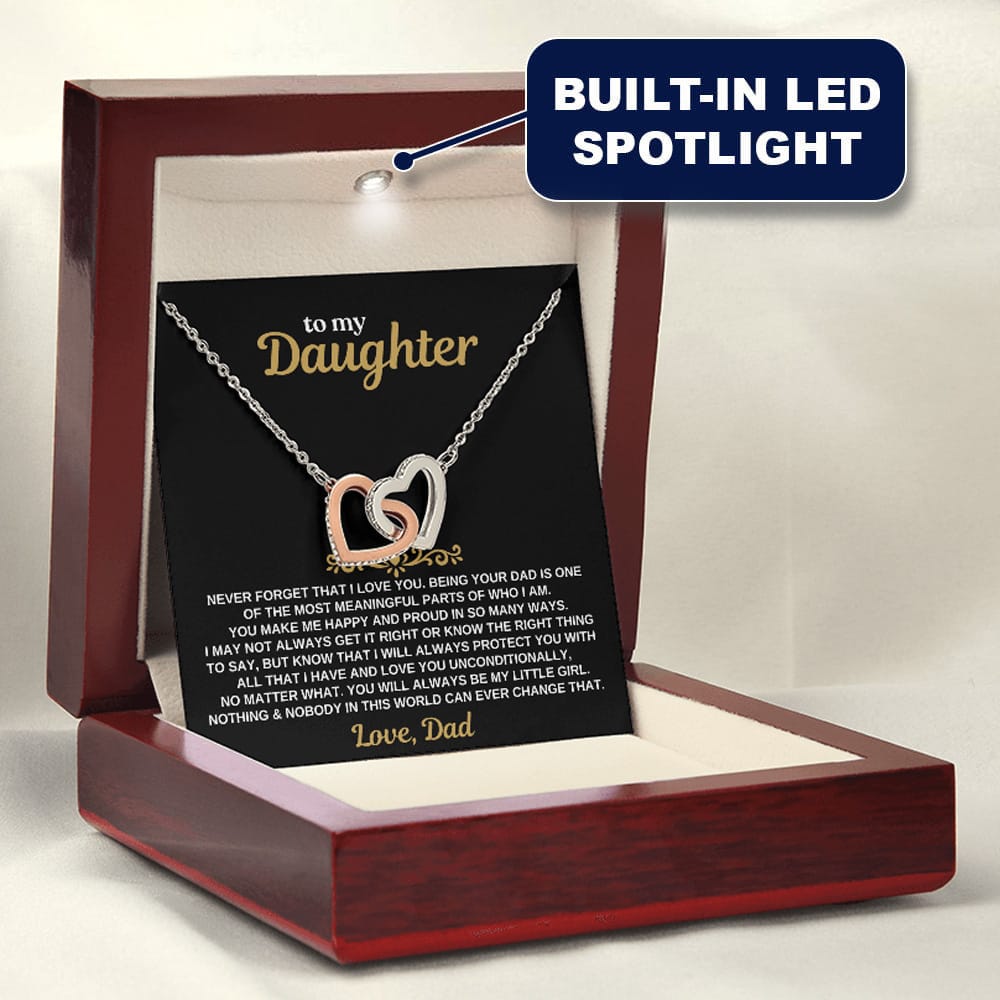 To My Daughter - Love Dad - Forever Linked Hearts - Gift Set - SS630