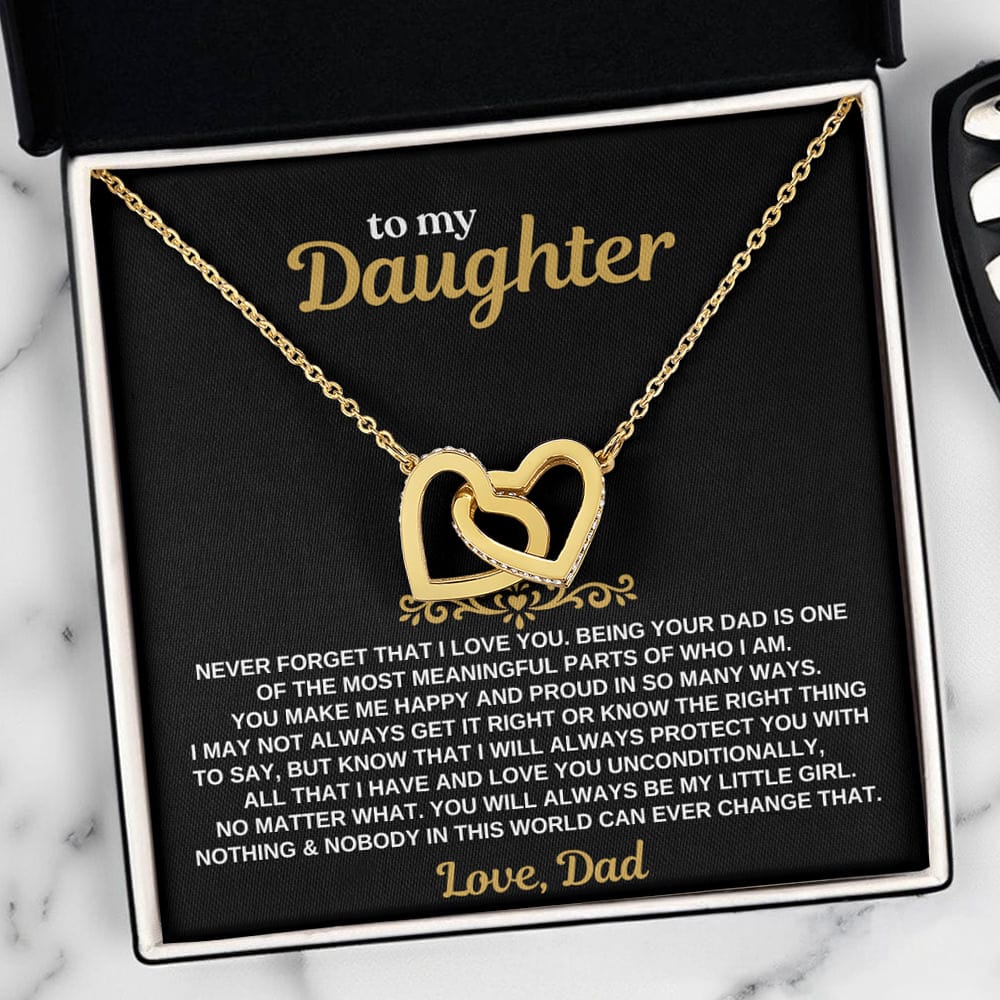 To My Daughter - Love Dad - Forever Linked Hearts - Gift Set - SS630