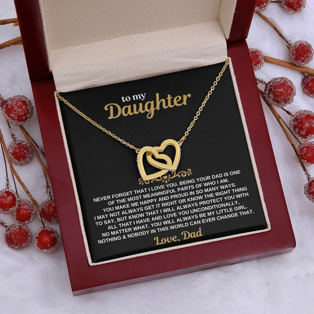 To My Daughter - Love Dad - Forever Linked Hearts - Gift Set - SS630