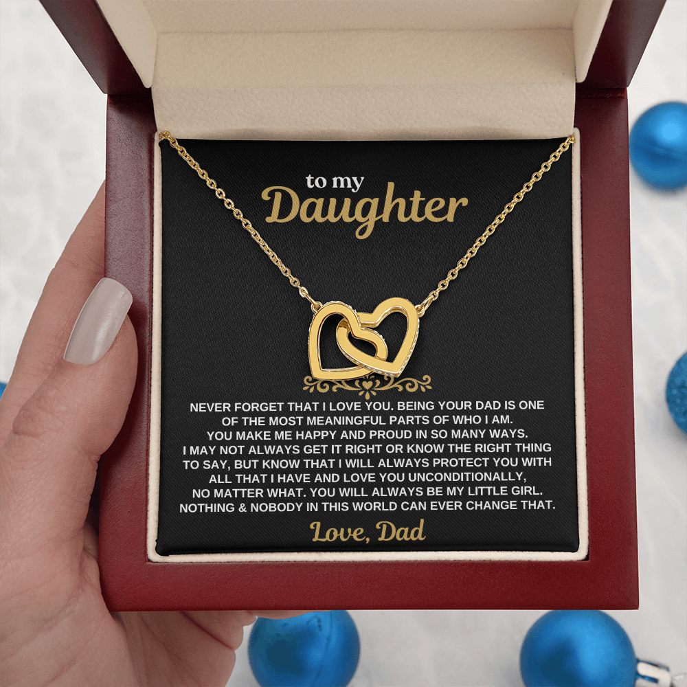 To My Daughter - Love Dad - Forever Linked Hearts - Gift Set - SS630