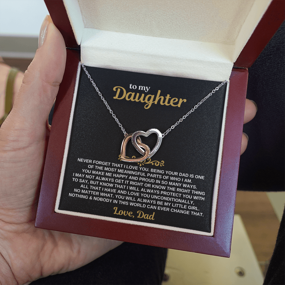 To My Daughter - Love Dad - Forever Linked Hearts - Gift Set - SS630