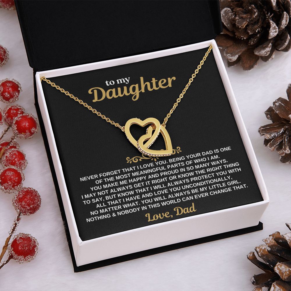To My Daughter - Love Dad - Forever Linked Hearts - Gift Set - SS630