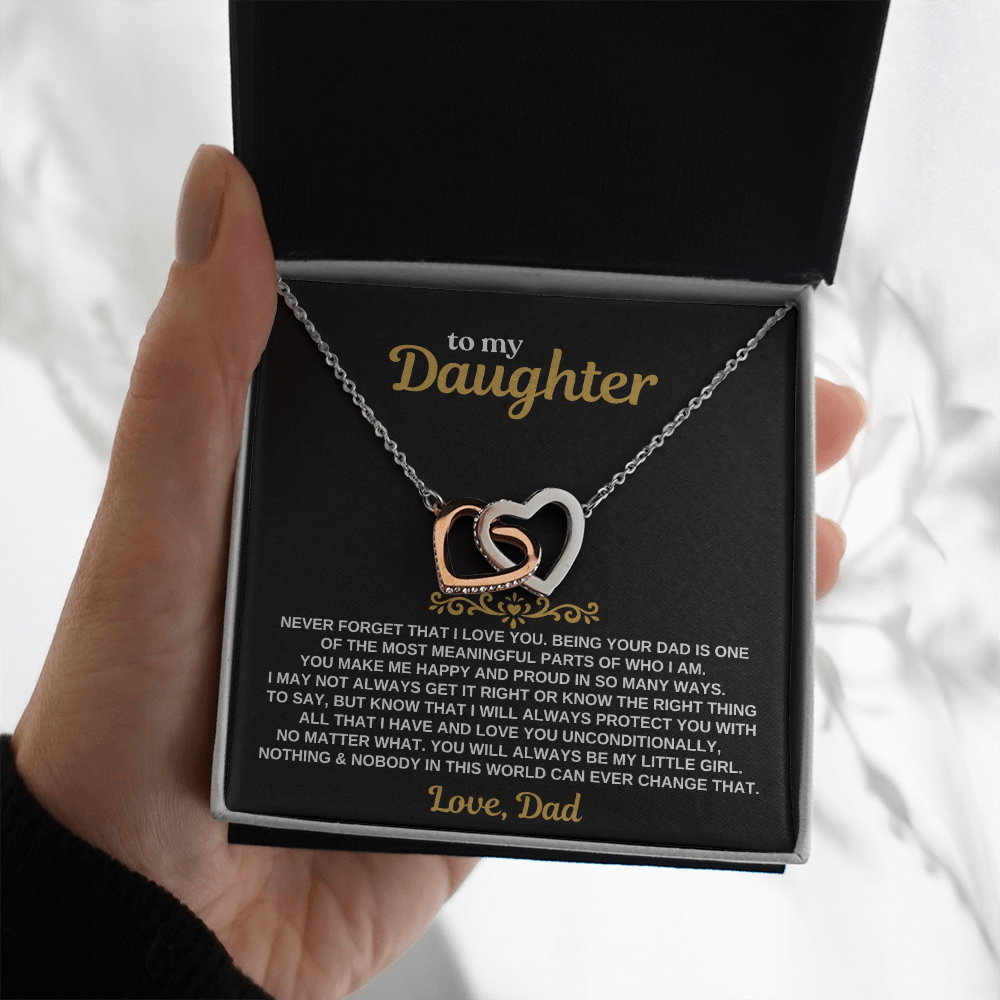 To My Daughter - Love Dad - Forever Linked Hearts - Gift Set - SS630
