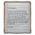 To My Daughter - Love Dad - Giant Love Note - Premium Woven Blanket - WB02